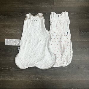 Nested Bean Weighted White and Gray Sleep Sack and Swaddle Bundle Baby 3-6 month